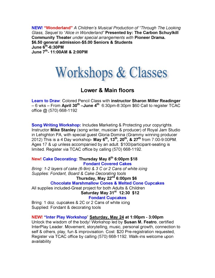 5-16-2014, Tamaqua Community Arts Center Newsletter7