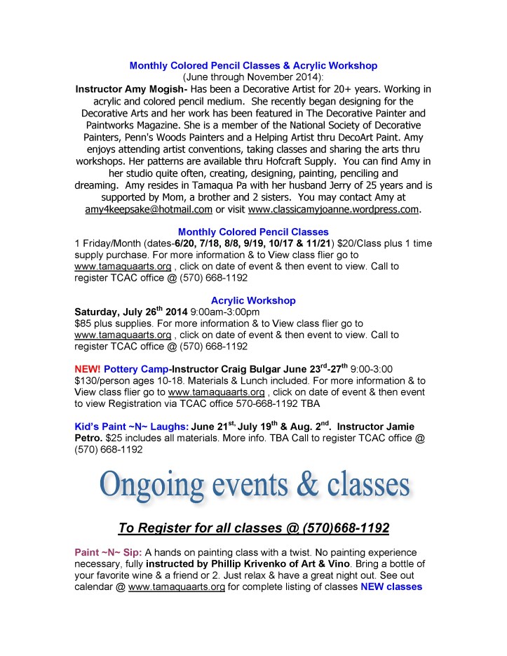 5-16-2014, Tamaqua Community Arts Center Newsletter8