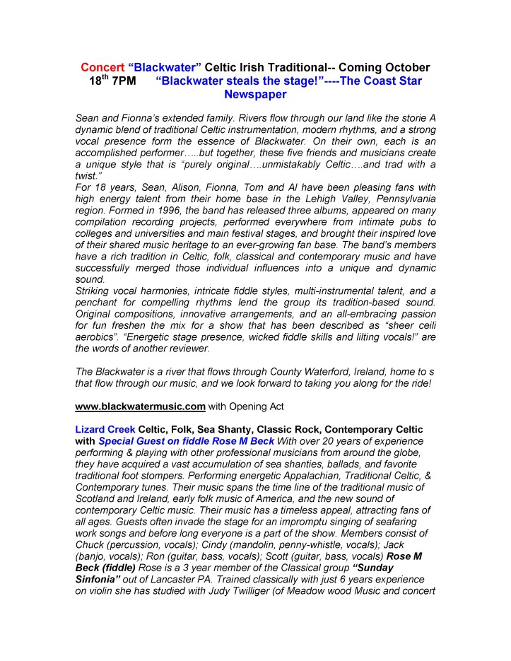 5-9-2014, Tamaqua Community Arts Center Newsletter5