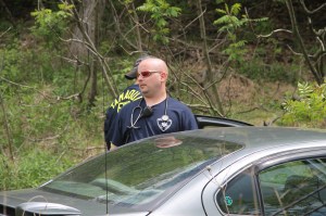 Car Up Grassy Embankment, No. 11 Hill, US209, Coaldale, 5-23-2014 (2)