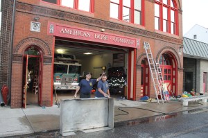 Cleaning the Firehouse, American Hose Company, Tamaqua, 5-13-2014 (1)