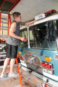 Cleaning the Firehouse, American Hose Company, Tamaqua, 5-13-2014 (15)