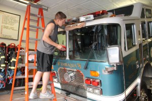 Cleaning the Firehouse, American Hose Company, Tamaqua, 5-13-2014 (16)
