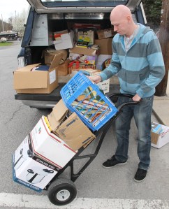 Donating Books to Tamaqua Public Library, Tamaqua, 5-2-2014 (5)