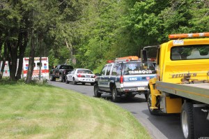 Elderly Woman Drives Through Car Port, Down Embankment, Locust Street, Hometown, 5-20-2014 (70)