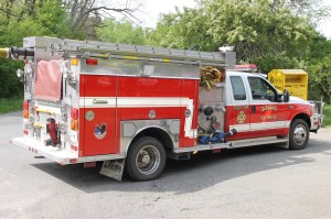 Elderly Woman Drives Through Car Port, Down Embankment, Locust Street, Hometown, 5-20-2014 (71)