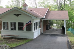 Elderly Woman Drives Through Car Port, Down Embankment, Locust Street, Hometown, 5-20-2014 (72)