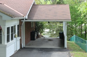 Elderly Woman Drives Through Car Port, Down Embankment, Locust Street, Hometown, 5-20-2014 (73)