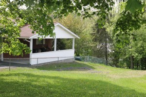 Elderly Woman Drives Through Car Port, Down Embankment, Locust Street, Hometown, 5-20-2014 (74)
