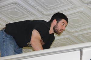 Firefighters Placing Flags, Bunting, American Hose Company, Tamaqua (28)