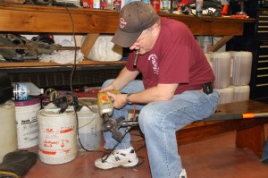 Firefighters Placing Flags, Bunting, American Hose Company, Tamaqua (32)