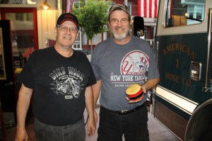 Firefighters Placing Flags, Bunting, American Hose Company, Tamaqua (39)