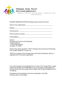 HUNGER WEEK DONATION FORM