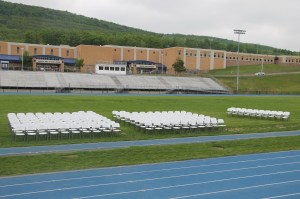 Preparing for Tamaqua's Graduation, Sports Stadium, Tamaqua, 5-29-2014 (2)