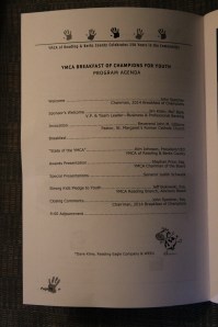 Program, Reading & Berks YMCA Breakfast of Champions for Youth, Crowne Plaza, Wyomissing (12)