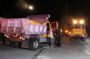 Responders Clean Up Fuel Spill from Tractor Trailer in Hometown, 5-15-2014 (36)