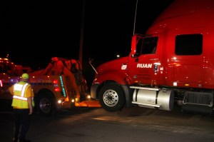 Responders Clean Up Fuel Spill from Tractor Trailer in Hometown, 5-15-2014 (49)