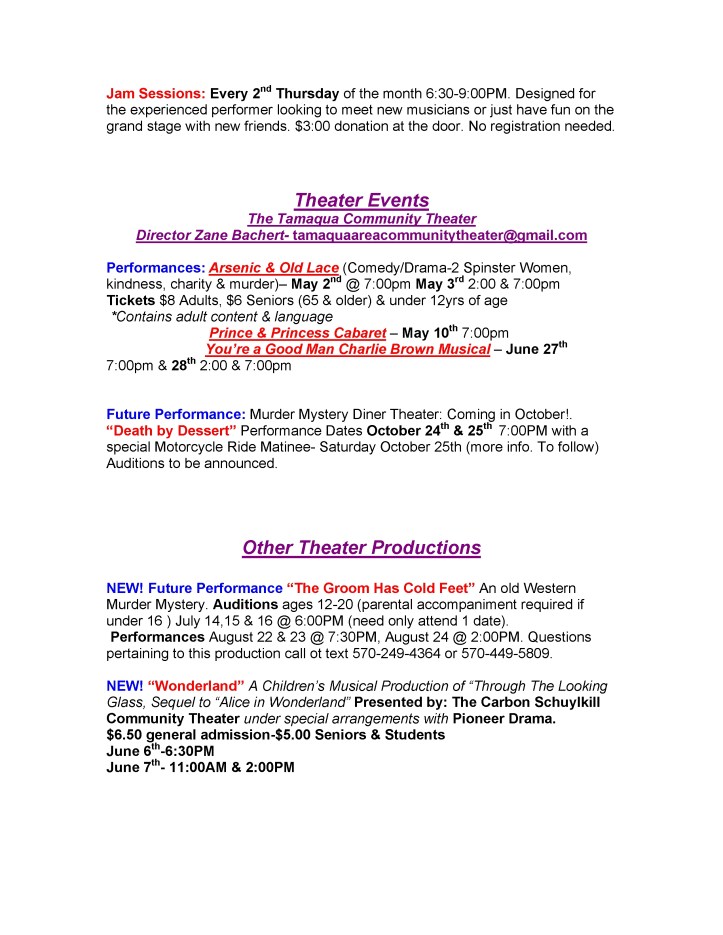 Tamaqua Community Arts Center Newsletter, 5-1-2014 (5)