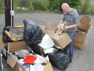 Throwing Garbage Prior to Tamaqua Community Giveaway, M & M Self Storage, Tamaqua (2)