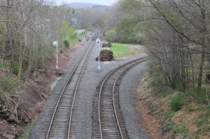 Train Travels Through East Mahanoy Junction, by Old Water Tower, Barnesville, 5-10-2014 (15)