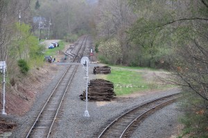 Train Travels Through East Mahanoy Junction, by Old Water Tower, Barnesville, 5-10-2014 (17)