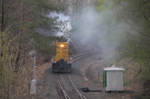Train Travels Through East Mahanoy Junction, by Old Water Tower, Barnesville, 5-10-2014 (30)