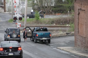 Truck Snaps Pole after Losing Breaks on Cherry Street, Tamaqua, 5-10-2014 (15)