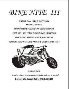 6-28-2014, Bike Nite III, Lansford