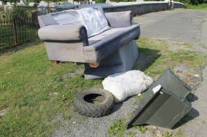 Littered Couch in Cemetery, Summit Hill, 6-22-2014 (1)