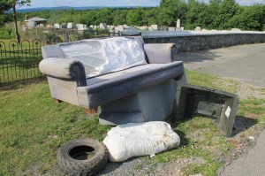 Littered Couch in Cemetery, Summit Hill, 6-22-2014 (14)