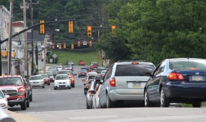 Traffic Backed Up, PennDOT Road Repairs, North Railroad Street, SR309, Tamaqua, 6-27-2014 (1)