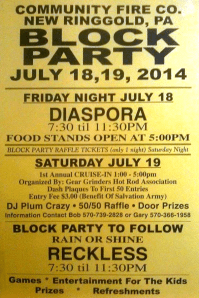 7-18-2014, Block Party, New Ringold Fire Company, New Ringgold