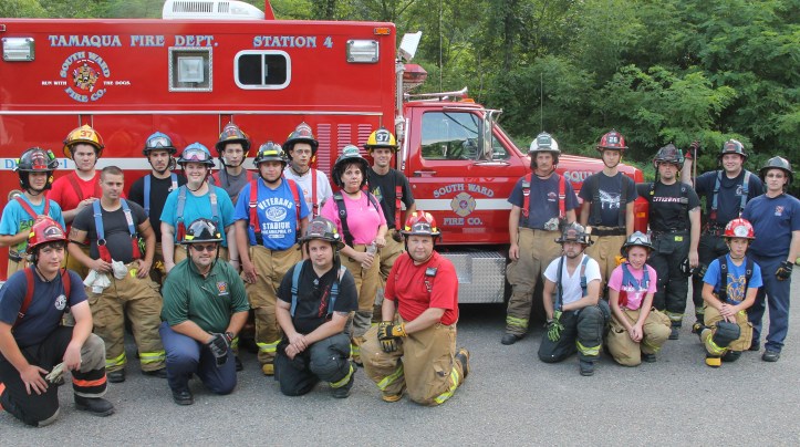 Essentials Basic Module Class, Ladders, Tamaqua Firefighter Training Grounds, Tamaqua, 7-22-2014 (5)