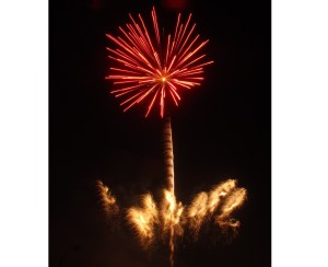 Fireworks Show, Men of Marian Picnic, Marian High School, Hometown, 7-27-2014, cropped