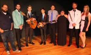From left are Tamaqua Community Theatre Artistic Director Zane Bachert, performers Steven Moyer (Tamaqua Area), Damian Munoz, (Tamaqua Area) Ivan Munoz (Tamaqua Area), Cassidy Conroy (Pottsville Nativity), Morgan Rismiller (Pottsville Area), Steven Christ (Tamaqua Area), and Kelly Pleva (Blue Mountain Area).
