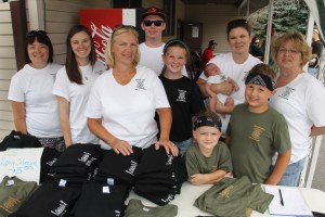 Pictured from front left are Brittany Walter, Melanna Dorys, Sarah Cool, Lexi Warne, 11, Flynn Coleman, 5, and Declan Coleman, 7. From back left are Michael McHale, Bridget Forys (with one week old Evelyn Warne) and Joan Forys.