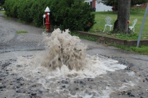 Water Main Leak, Welsh Road, Hometown, 7-13-2014 (1)