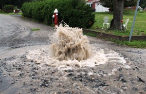 Water Main Leak, Welsh Road, Hometown, 7-13-2014 (2)