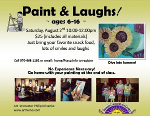 8-2-2014, Paint and Laughs, Community Arts Center, Tamaqua