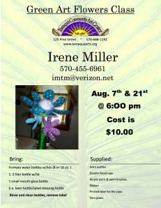 8-21-2014, Green Art Flowers Class, TCAC, Tamaqua
