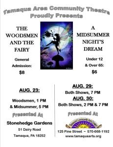 8-29, 2014, Midsummer Night's Dream, Community Arts Center, Tamaqua