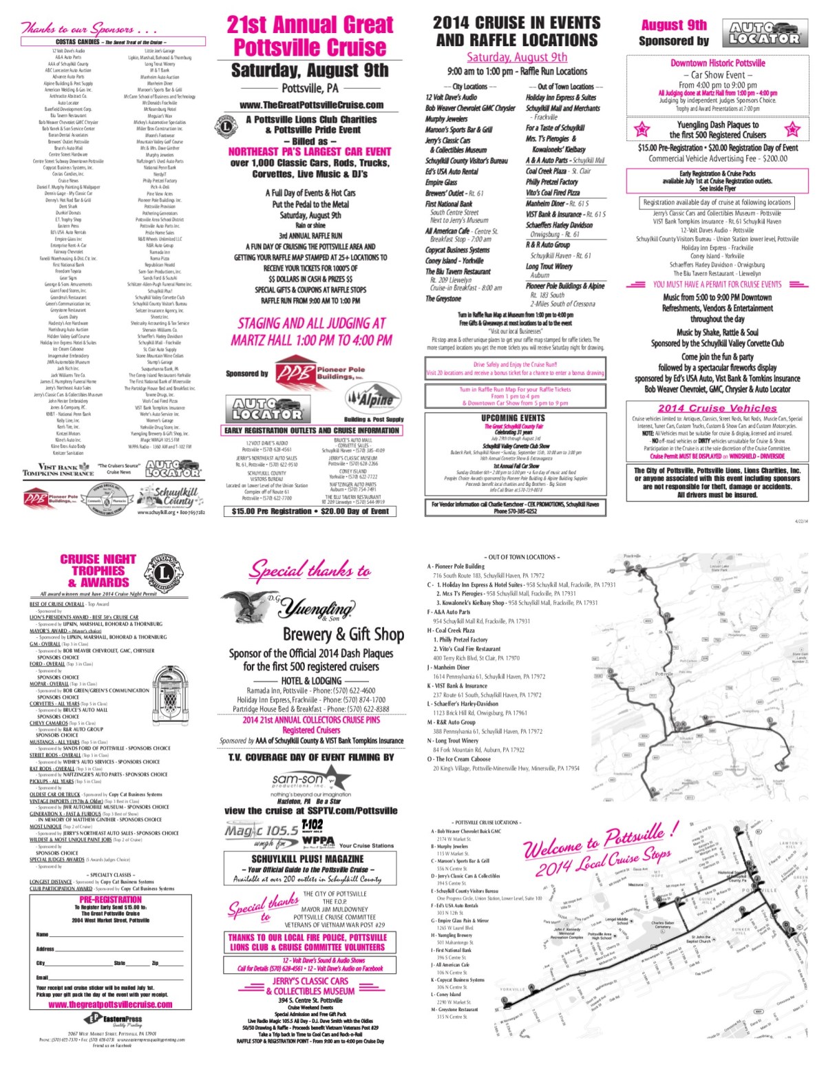 8-9-2014, The Great Pottsville Cruise, Pottsville BROCHURE