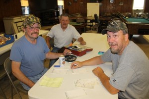 Pictured from left are club volunteers Joe Michaels, trustee; Ed Sadusky, financial secretary; and Rick Rumberger, event chairman.