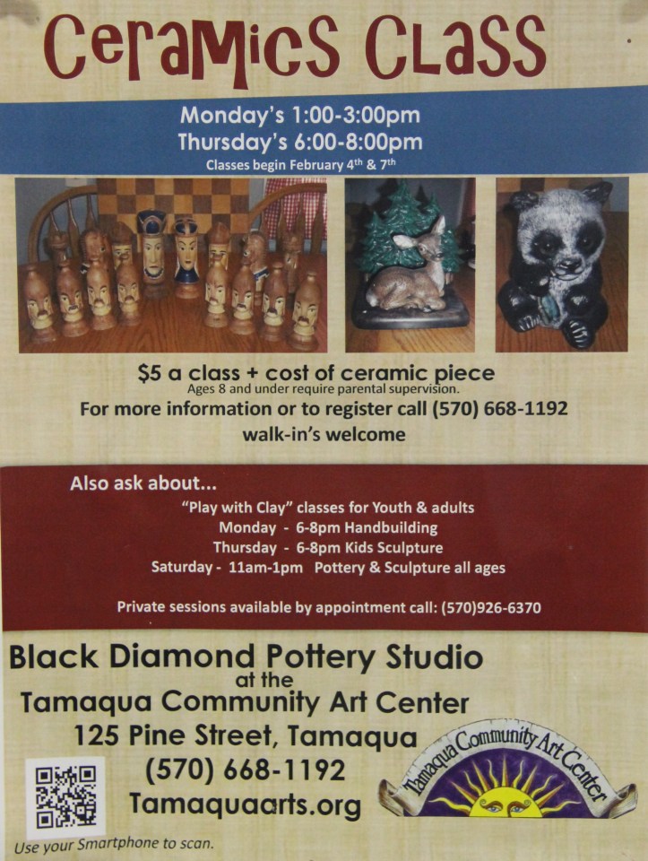 Ceramics Class, Community Arts Center, Tamaqua
