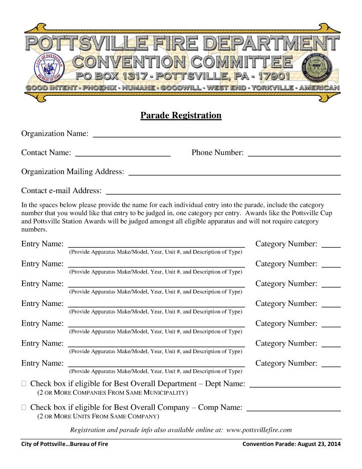 Convention Packet, 2014 Schuylkill County Volunteer Firefighter's Convention, Parade, Pottsville6