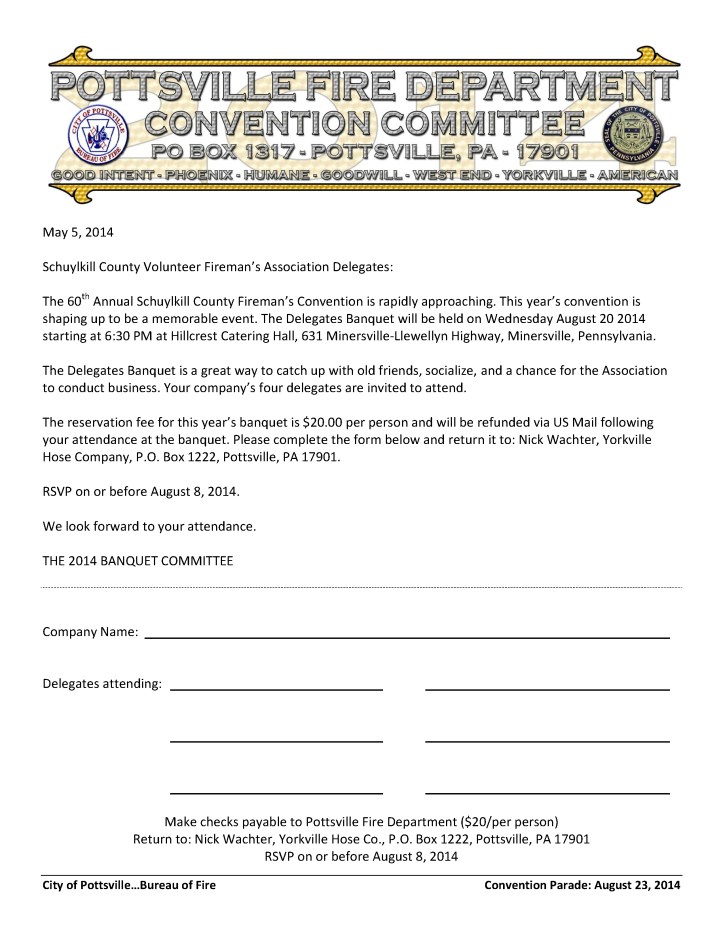 Convention Packet, 2014 Schuylkill County Volunteer Firefighter's Convention, Parade, Pottsville8