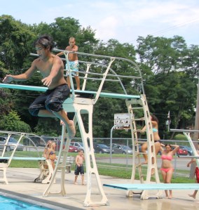 Diving and Sliding, Splash Day, H.D. Buehler Memorial Bungalow Pool, Tamaqua, 8-2-2014 (136)