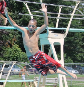 Diving and Sliding, Splash Day, H.D. Buehler Memorial Bungalow Pool, Tamaqua, 8-2-2014 (77)