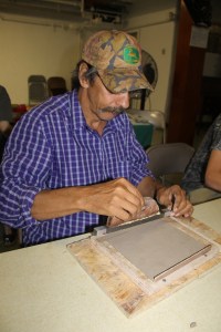 Father and Son Working Together, Craft Class, Community Arts Center, Tamaqua, 8-14-2014 (2)