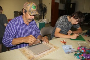 Father and Son Working Together, Craft Class, Community Arts Center, Tamaqua, 8-14-2014 (3)